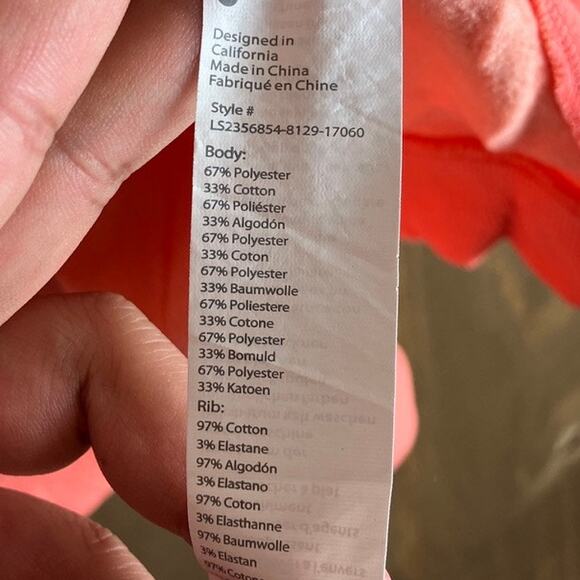 Fabletics Womens Sweater St Tropez Coral Crew Neck Cozy Fleece Cotton Blend XL - Picture 7 of 12